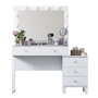 Hanah Home Mesa de Maquillaje Blanca con 10 Focos